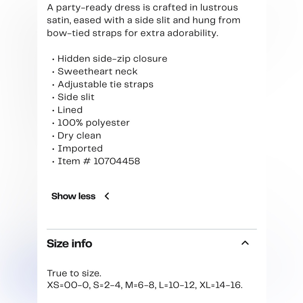 NWT Astr “Bow Strap Satin Midi Dress” Size Large - Picture 8 of 8